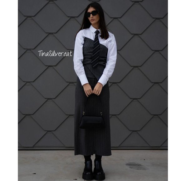 BLOGGER'S FAVE! Zara Corset Dark Gray NWT - Picture 10 of 17